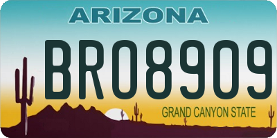 AZ license plate BRO8909