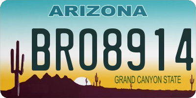 AZ license plate BRO8914