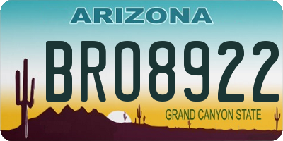 AZ license plate BRO8922