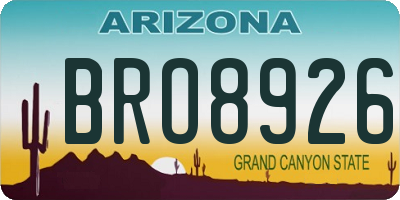 AZ license plate BRO8926