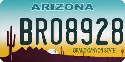 AZ license plate BRO8928
