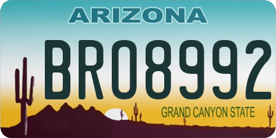 AZ license plate BRO8992