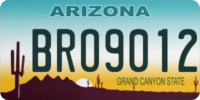 AZ license plate BRO9012