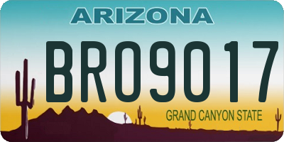 AZ license plate BRO9017