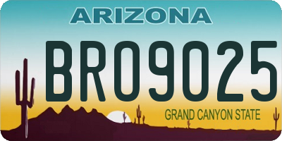 AZ license plate BRO9025