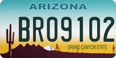 AZ license plate BRO9102