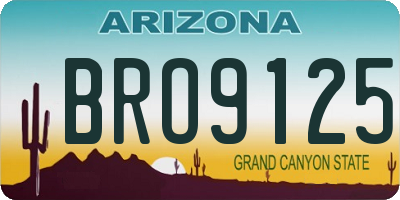 AZ license plate BRO9125