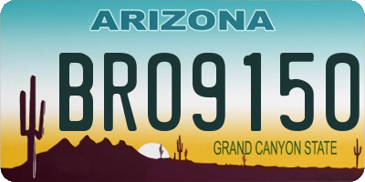 AZ license plate BRO9150