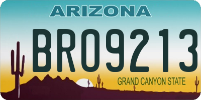 AZ license plate BRO9213