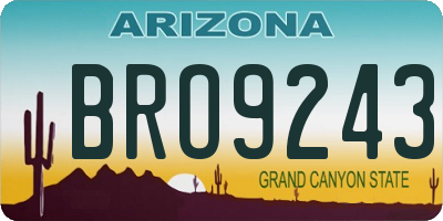 AZ license plate BRO9243
