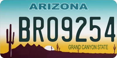 AZ license plate BRO9254