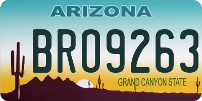 AZ license plate BRO9263