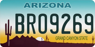 AZ license plate BRO9269