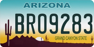 AZ license plate BRO9283