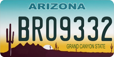 AZ license plate BRO9332