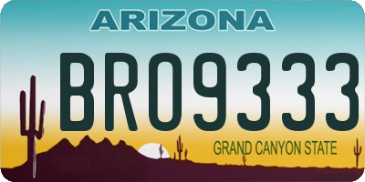 AZ license plate BRO9333