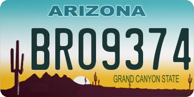 AZ license plate BRO9374