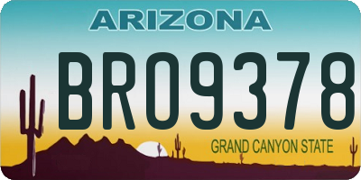 AZ license plate BRO9378