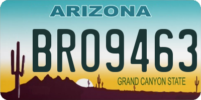 AZ license plate BRO9463