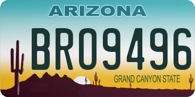 AZ license plate BRO9496