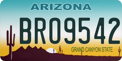AZ license plate BRO9542