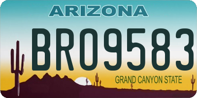 AZ license plate BRO9583