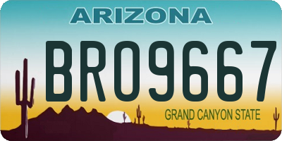 AZ license plate BRO9667