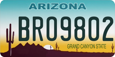 AZ license plate BRO9802