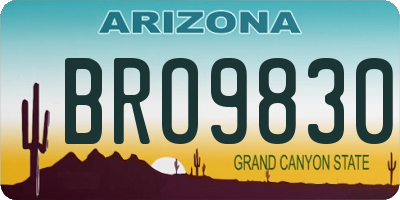 AZ license plate BRO9830
