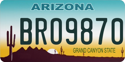 AZ license plate BRO9870