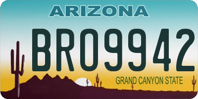 AZ license plate BRO9942