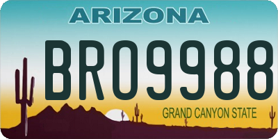 AZ license plate BRO9988