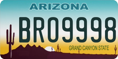 AZ license plate BRO9998