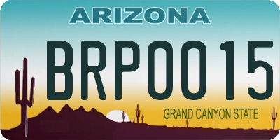 AZ license plate BRP0015