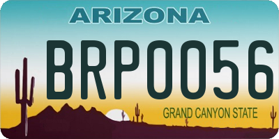 AZ license plate BRP0056