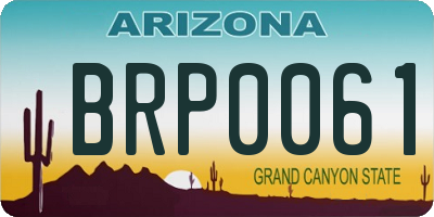 AZ license plate BRP0061