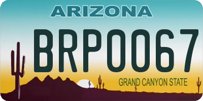 AZ license plate BRP0067