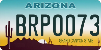 AZ license plate BRP0073
