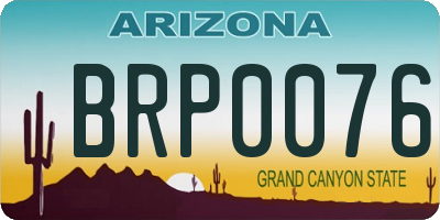 AZ license plate BRP0076