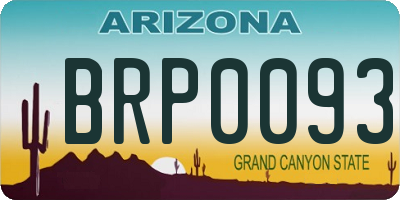 AZ license plate BRP0093