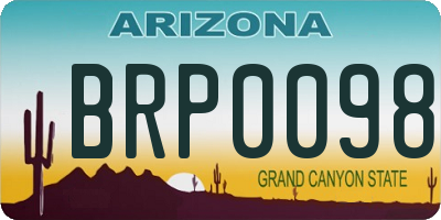 AZ license plate BRP0098