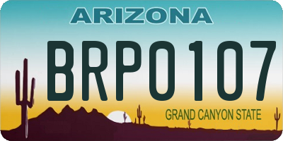 AZ license plate BRP0107