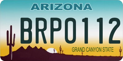 AZ license plate BRP0112