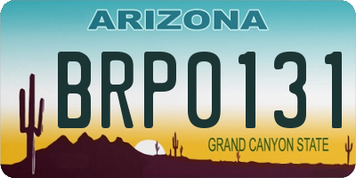 AZ license plate BRP0131