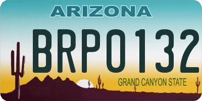 AZ license plate BRP0132
