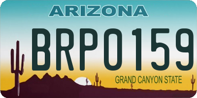 AZ license plate BRP0159