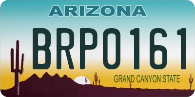 AZ license plate BRP0161