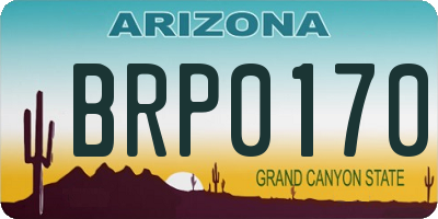 AZ license plate BRP0170