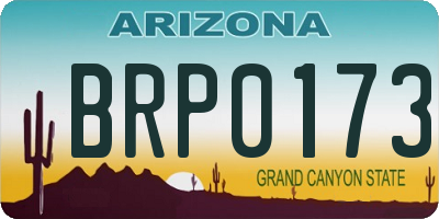 AZ license plate BRP0173