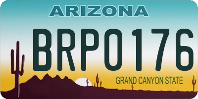 AZ license plate BRP0176